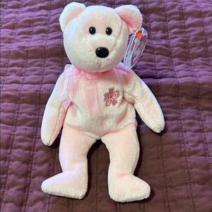 Ty Pink Plush Bear with Floral Detail! Meet Sakura. Rare Teddy Bear 🧸